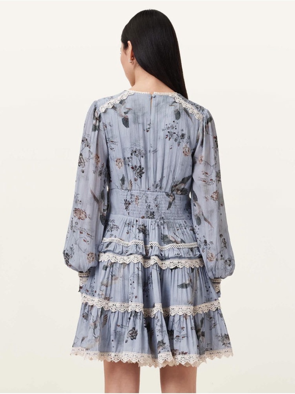 AllSaints Zora Ruffled Woven Mini Dress - Picture 4 of 12